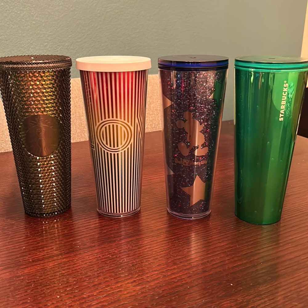 Set of 4 Starbucks Tumblers 24 oz Disney World Pride Studded